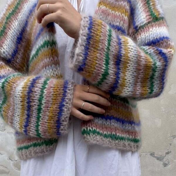 Gepard Strandeng –  kort stribet cardigan