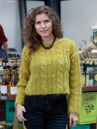 Gepard Mohairsweater kort med snoninger og bobler