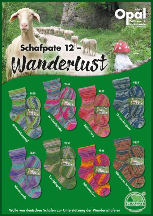 Opal strømpegarn Schafpate 12 - Wanderlust - 4-trådet